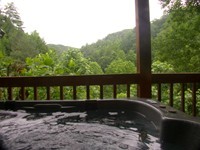 Log Cabin in Pigeon Forge with a Hot Tub.